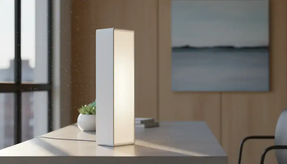 Lampe minimaliste rectangulaire blanche