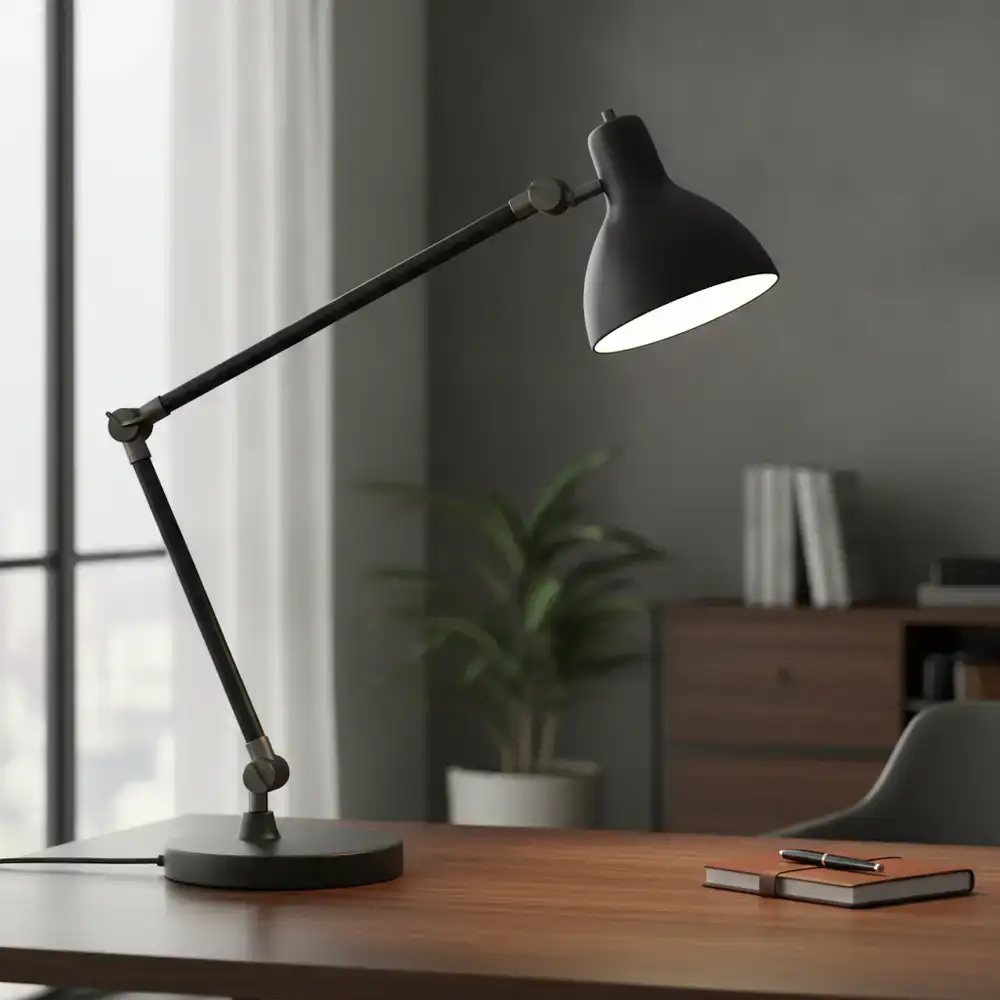Lampe de bureau articulée noire mat